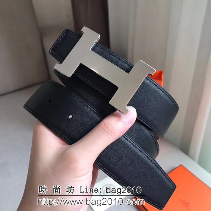 愛馬仕HERMES REVERSIBLE LEATHER 雙面可用高端男士皮帶 HHG1685
